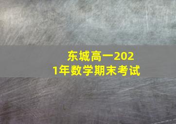 东城高一2021年数学期末考试