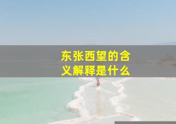 东张西望的含义解释是什么