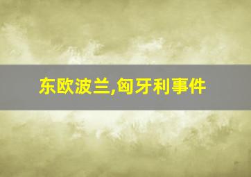 东欧波兰,匈牙利事件