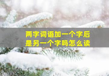 两字词语加一个字后是另一个字吗怎么读