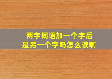 两字词语加一个字后是另一个字吗怎么读啊