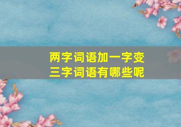 两字词语加一字变三字词语有哪些呢