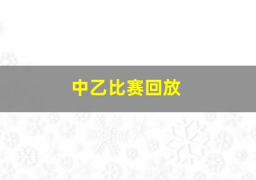 中乙比赛回放