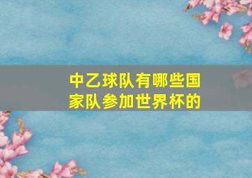 中乙球队有哪些国家队参加世界杯的