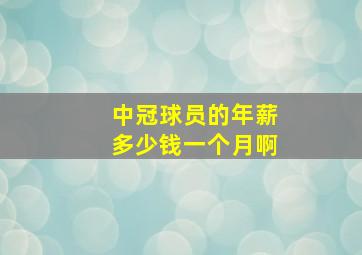 中冠球员的年薪多少钱一个月啊