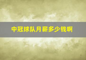 中冠球队月薪多少钱啊