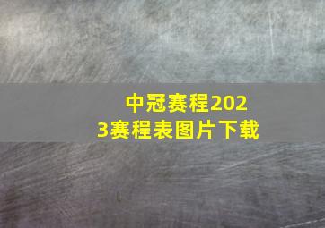 中冠赛程2023赛程表图片下载