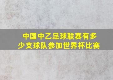 中国中乙足球联赛有多少支球队参加世界杯比赛