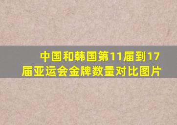 中国和韩国第11届到17届亚运会金牌数量对比图片