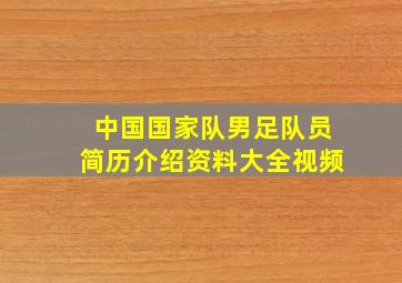 中国国家队男足队员简历介绍资料大全视频