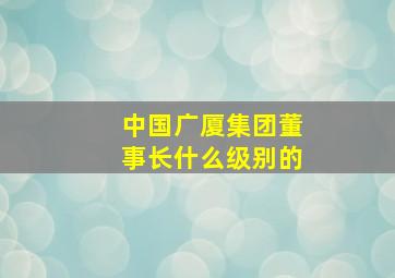 中国广厦集团董事长什么级别的