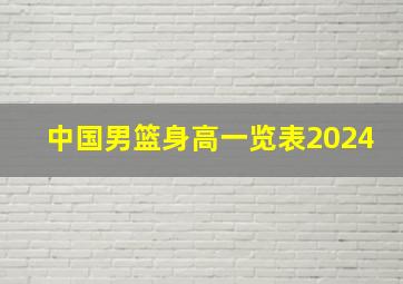 中国男篮身高一览表2024