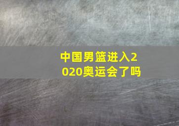 中国男篮进入2020奥运会了吗