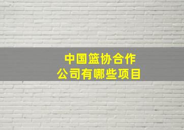 中国篮协合作公司有哪些项目