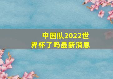 中国队2022世界杯了吗最新消息