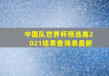 中国队世界杯预选赛2021结果查询表最新