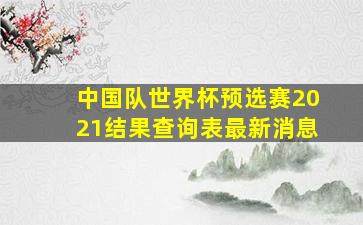 中国队世界杯预选赛2021结果查询表最新消息