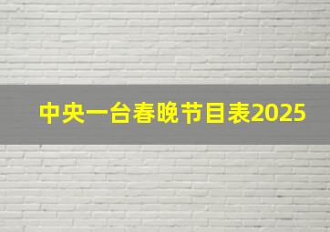 中央一台春晚节目表2025