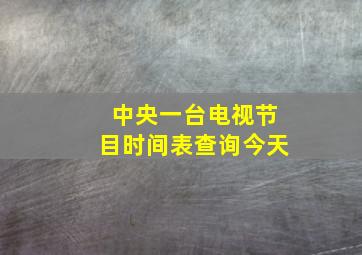 中央一台电视节目时间表查询今天