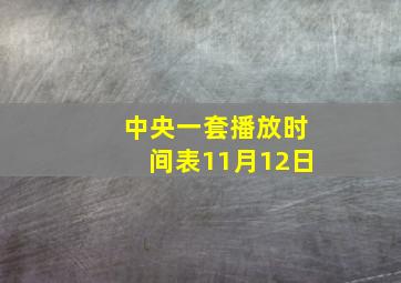 中央一套播放时间表11月12日