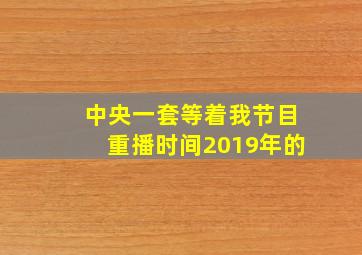 中央一套等着我节目重播时间2019年的