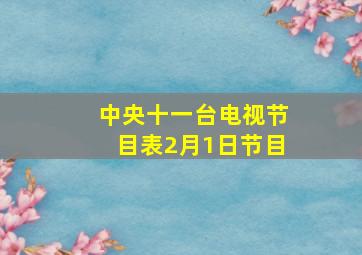 中央十一台电视节目表2月1日节目