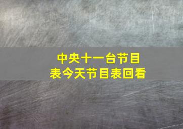 中央十一台节目表今天节目表回看