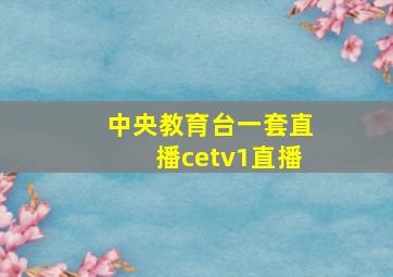 中央教育台一套直播cetv1直播