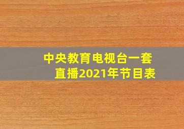 中央教育电视台一套直播2021年节目表