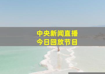 中央新闻直播今日回放节目