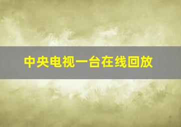 中央电视一台在线回放