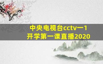 中央电视台cctv一1开学第一课直播2020