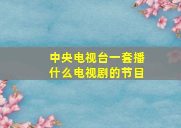 中央电视台一套播什么电视剧的节目