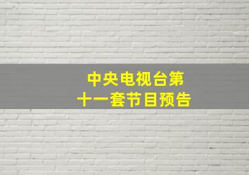 中央电视台第十一套节目预告