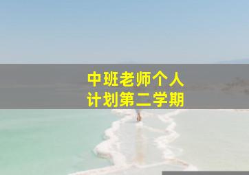 中班老师个人计划第二学期