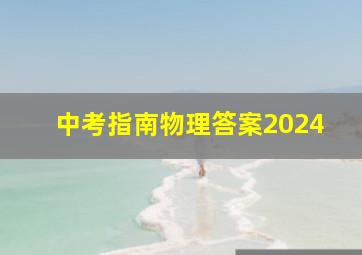 中考指南物理答案2024