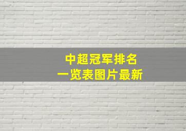 中超冠军排名一览表图片最新