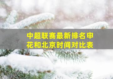 中超联赛最新排名申花和北京时间对比表