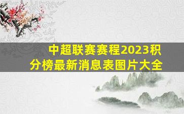 中超联赛赛程2023积分榜最新消息表图片大全