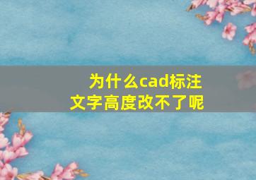 为什么cad标注文字高度改不了呢