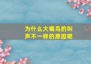 为什么大嘴鸟的叫声不一样的原因呢