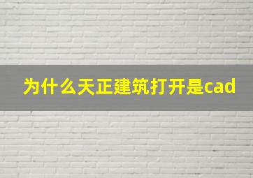 为什么天正建筑打开是cad