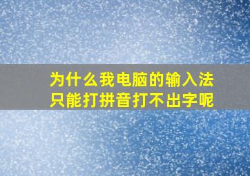 为什么我电脑的输入法只能打拼音打不出字呢