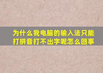 为什么我电脑的输入法只能打拼音打不出字呢怎么回事