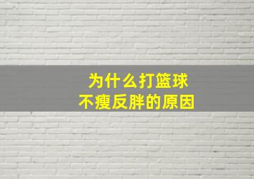 为什么打篮球不瘦反胖的原因