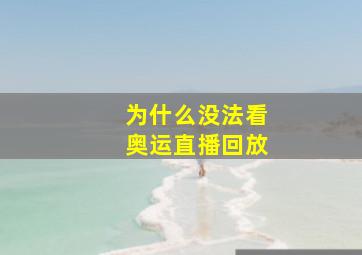 为什么没法看奥运直播回放