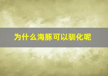 为什么海豚可以驯化呢