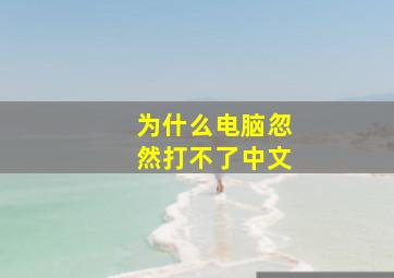 为什么电脑忽然打不了中文