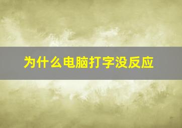 为什么电脑打字没反应