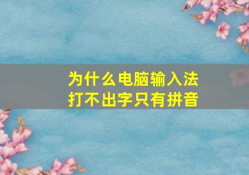 为什么电脑输入法打不出字只有拼音